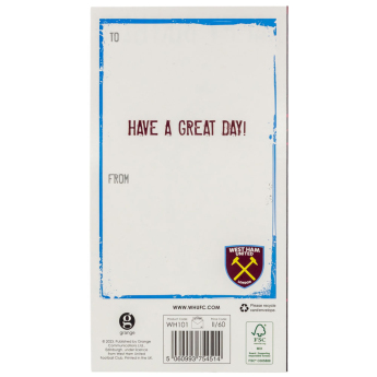 West Ham United čestitke Crest Birthday Card