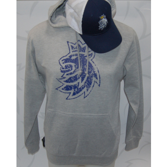 Hokejaške reprezentacije muška majica s kapuljačom Czech Ice Hockey grey logo lion patina