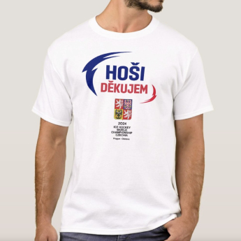 Hokejaške reprezentacije muška majica HOŠI DĚKUJEM Ice Hockey World Championship Czechia MS 2024 White
