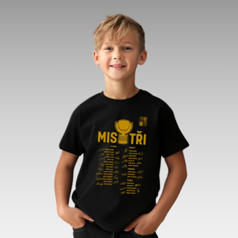 Hokejaške reprezentacije dječja majica MISTŘI Ice Hockey World Championship Czechia MS 2024 GOLD EDITION Black