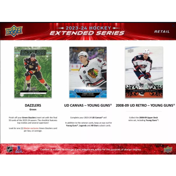 NHL boxovi NHL hokejske karte 2023-24 Upper Deck Extended Series Hockey Blaster Box