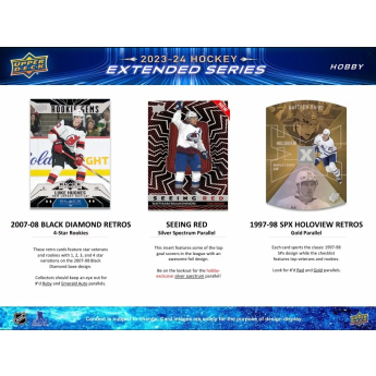 NHL boxovi NHL hokejske karte 2023-24 Upper Deck Extended Series Hobby Box