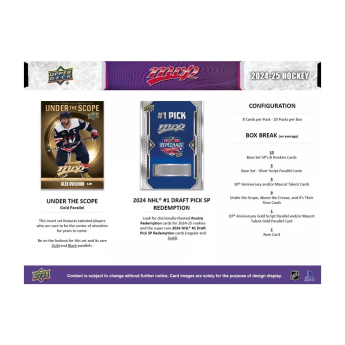 NHL boxovi NHL hokejske karte 2024-25  Upper Deck MVP Hockey Hobby Box
