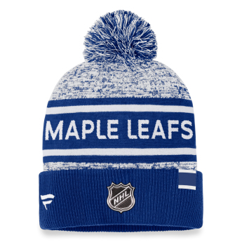 Toronto Maple Leafs zimske kape Authentic Pro Rink Heathered Cuffed Pom Knit