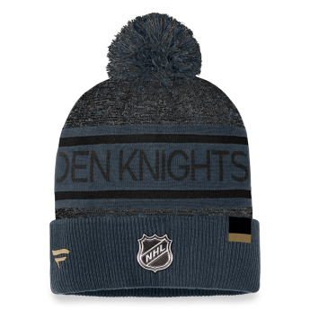 Vegas Golden Knights zimske kape Authentic Pro Rink Heathered Cuffed Pom Knit