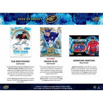 NHL boxovi NHL hokejske karte 2023-24 Upper Deck Ice Hobby Balíček