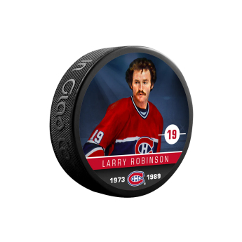 Montreal Canadiens pak Larry Robinson #19 Souvenir Collector Hockey Puck