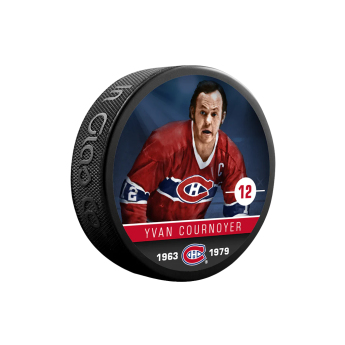 Montreal Canadiens pak Yvan Cournoyer #19 Souvenir Collector Hockey Puck