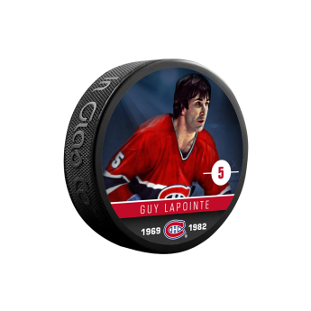 Montreal Canadiens pak Guy Lapointe #5 Souvenir Collector Hockey Puck