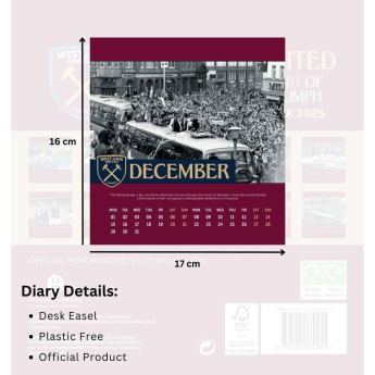 West Ham United stolni kalendar 2025
