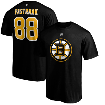 Boston Bruins muška majica David Pastrnak #88 Iconic Name & Number Graphic