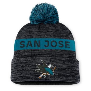 San Jose Sharks zimske kape Authentic Pro Rink Beanie Cuff With POM