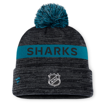 San Jose Sharks zimske kape Authentic Pro Rink Beanie Cuff With POM