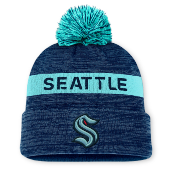 Seattle Kraken zimske kape Authentic Pro Rink Beanie Cuff With POM