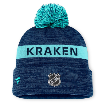 Seattle Kraken zimske kape Authentic Pro Rink Beanie Cuff With POM