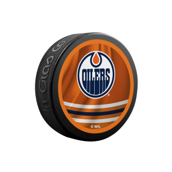 Edmonton Oilers pak reverse retro jersey souvenir collector hockey puck