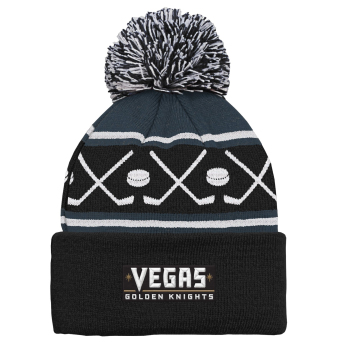Vegas Golden Knights dječja zimska kapa Face-Off Cuff Pom