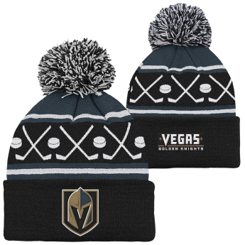 Vegas Golden Knights dječja zimska kapa Face-Off Cuff Pom