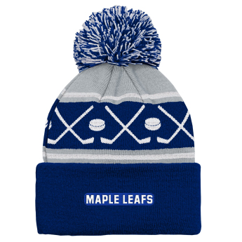 Toronto Maple Leafs dječja zimska kapa Face-Off Cuff Pom