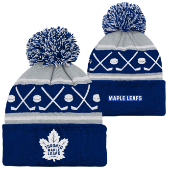 Toronto Maple Leafs dječja zimska kapa Face-Off Cuff Pom