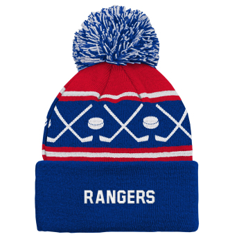 New York Rangers dječja zimska kapa Face-Off Cuff Pom
