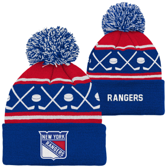 New York Rangers dječja zimska kapa Face-Off Cuff Pom