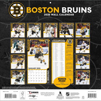 Boston Bruins kalendar 2025 Wall Calendar