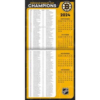 Boston Bruins kalendar 2025 Wall Calendar