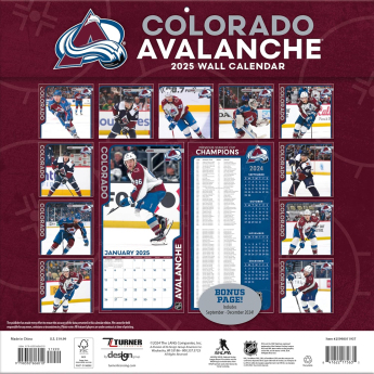 Colorado Avalanche kalendar 2025 Wall Calendar
