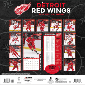 Detroit Red Wings kalendar 2025 Wall Calendar