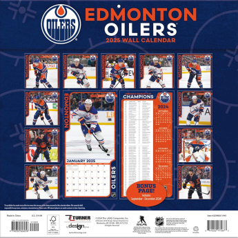 Edmonton Oilers kalendar 2025 Wall Calendar