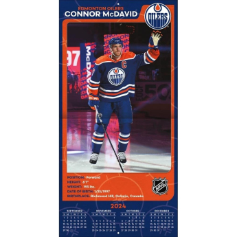 Edmonton Oilers kalendar Connor McDavid #97 2025 Wall Calendar