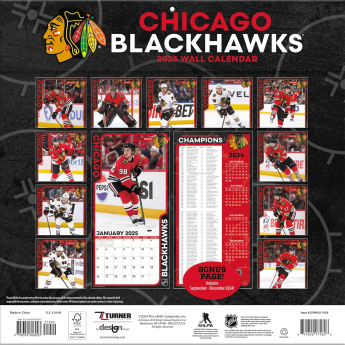 Chicago Blackhawks kalendar 2025 Wall Calendar