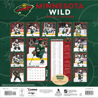 Minnesota Wild kalendar 2025 Wall Calendar
