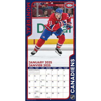 Montreal Canadiens kalendar 2025 Wall Calendar