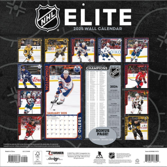 NHL proizvodi kalendar Elite 2025 Wall Calendar