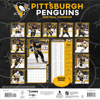 Pittsburgh Penguins kalendar 2025 Wall Calendar