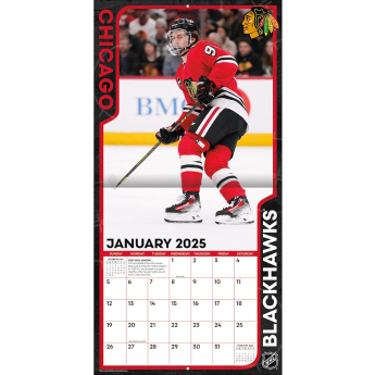 Chicago Blackhawks kalendar Connor Bedard 2025 Wall Calendar