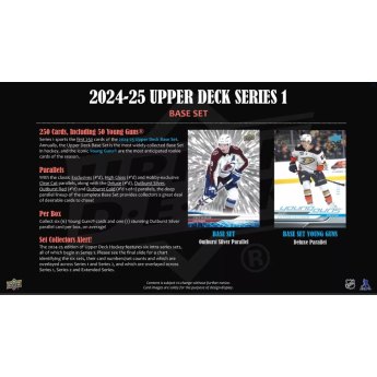 NHL boxovi NHL hokejske karte 2024-25 Upper Deck Series 1 Hobby Box