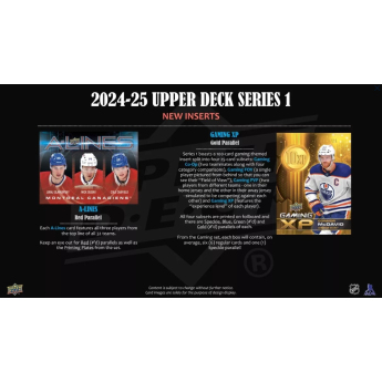 NHL boxovi NHL hokejske karte 2024-25 Upper Deck Series 1 Hobby Box