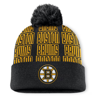 Boston Bruins zimske kape Fundamental Empty Net Cuffed Knit Hat with Pom Black