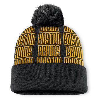 Boston Bruins zimske kape Fundamental Empty Net Cuffed Knit Hat with Pom Black