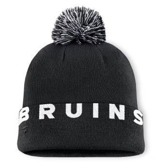 Boston Bruins zimske kape Fundamental High Stick Cuffed Knit Hat with Pom Black