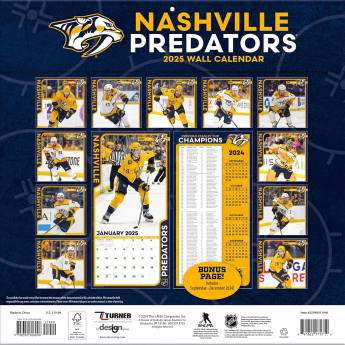 Nashville Predators kalendar 2025 Wall Calendar