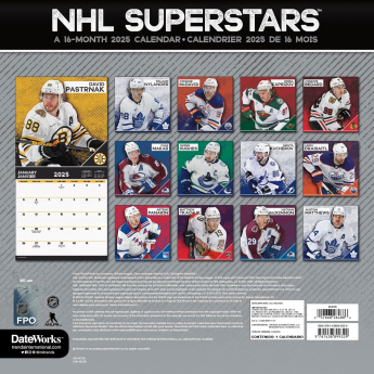 NHL proizvodi kalendar Superstars 2025 Wall Calendar