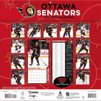 Ottawa Senators kalendar 2025 Wall Calendar