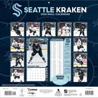 Seattle Kraken kalendar 2025 Wall Calendar