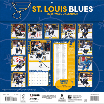 St. Louis Blues kalendar 2025 Wall Calendar