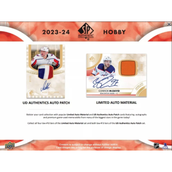 NHL boxovi NHL hokejske karte 2023-24 Upper Deck SP Authentic Hobby Box