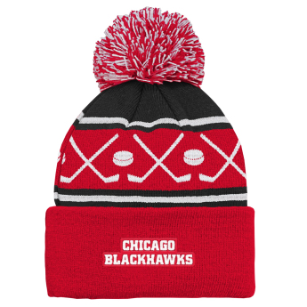 Chicago Blackhawks dječja zimska kapa Face-Off Cuff Pom